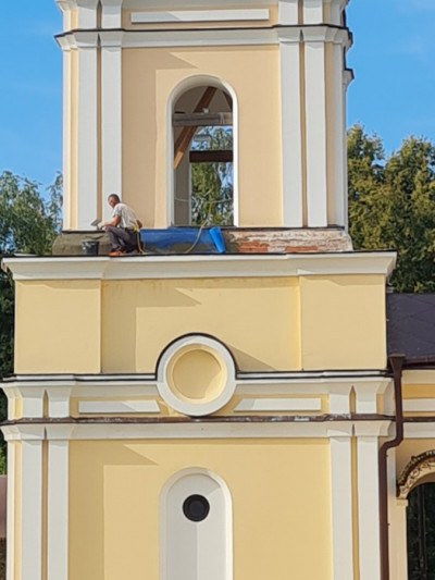 Ремонт фасадов колокольни храма и часовни